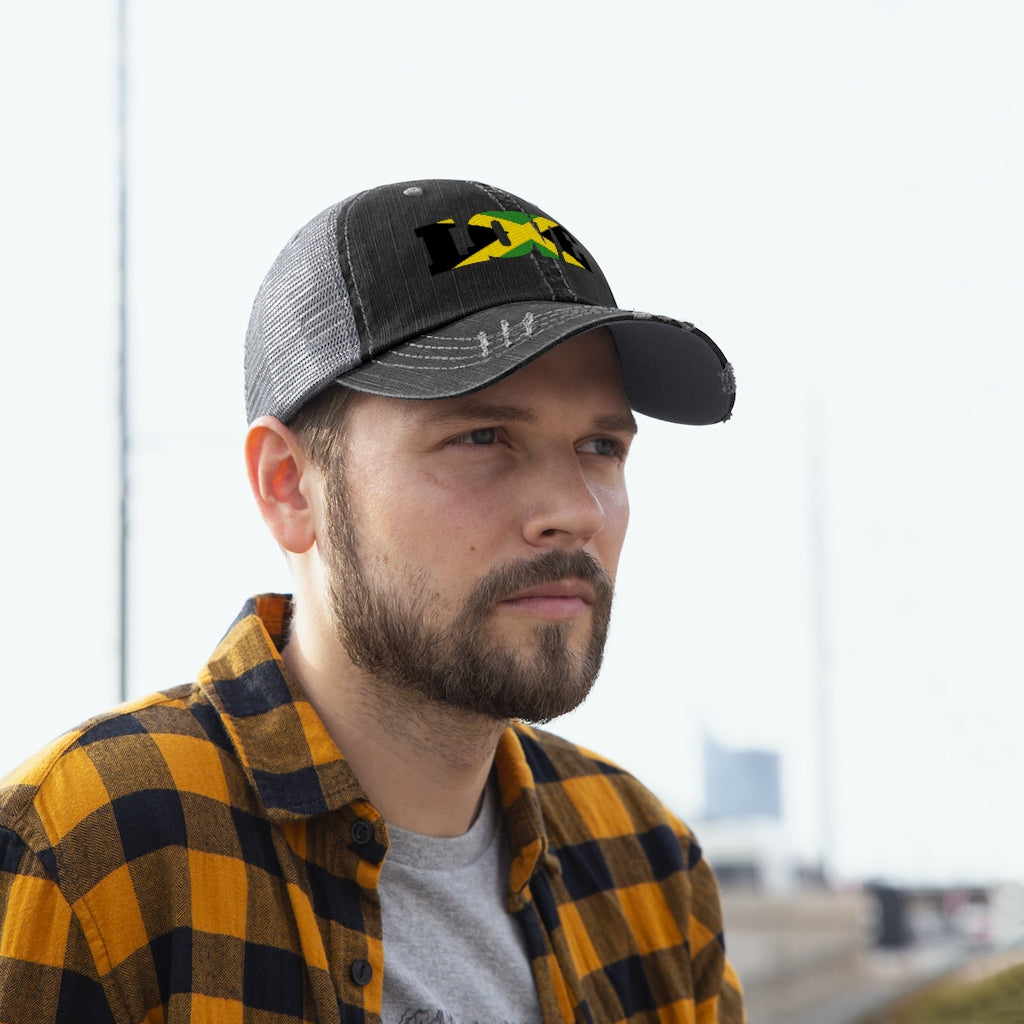 Unisex Jamaica Flag Love Trucker Hat