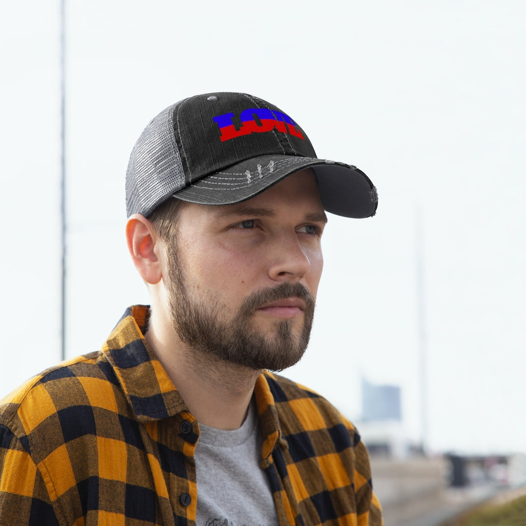 Unisex Haiti Flag Love Trucker Hat