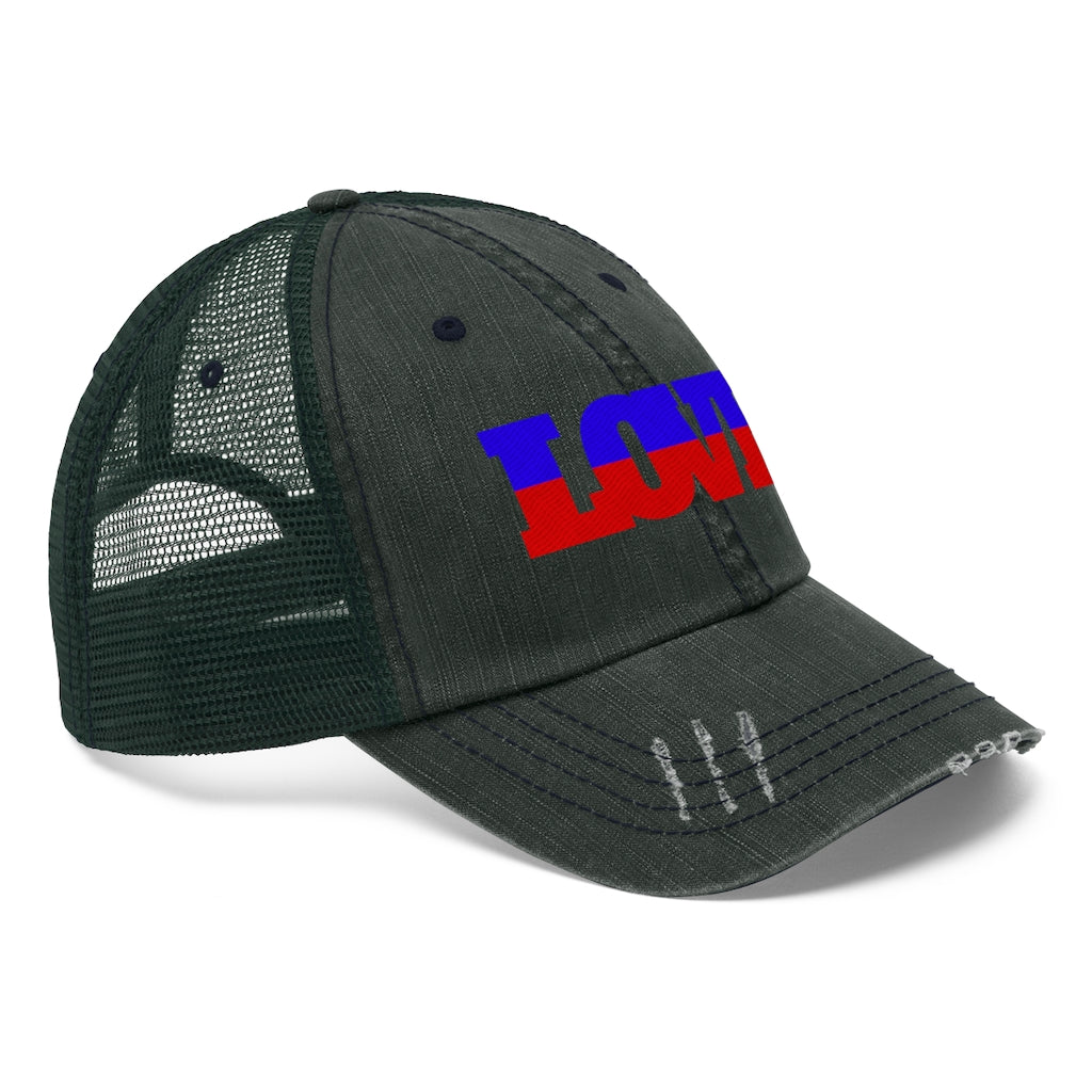 Unisex Haiti Flag Love Trucker Hat
