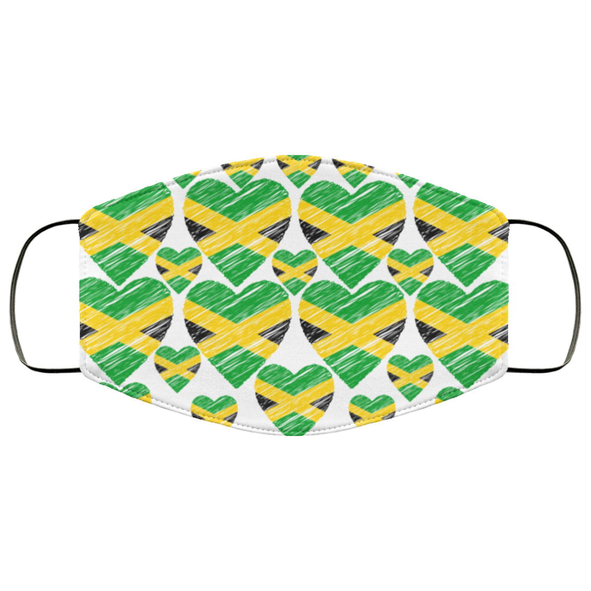 Caribbean Vibes Jamaica Heart Face Cover-up