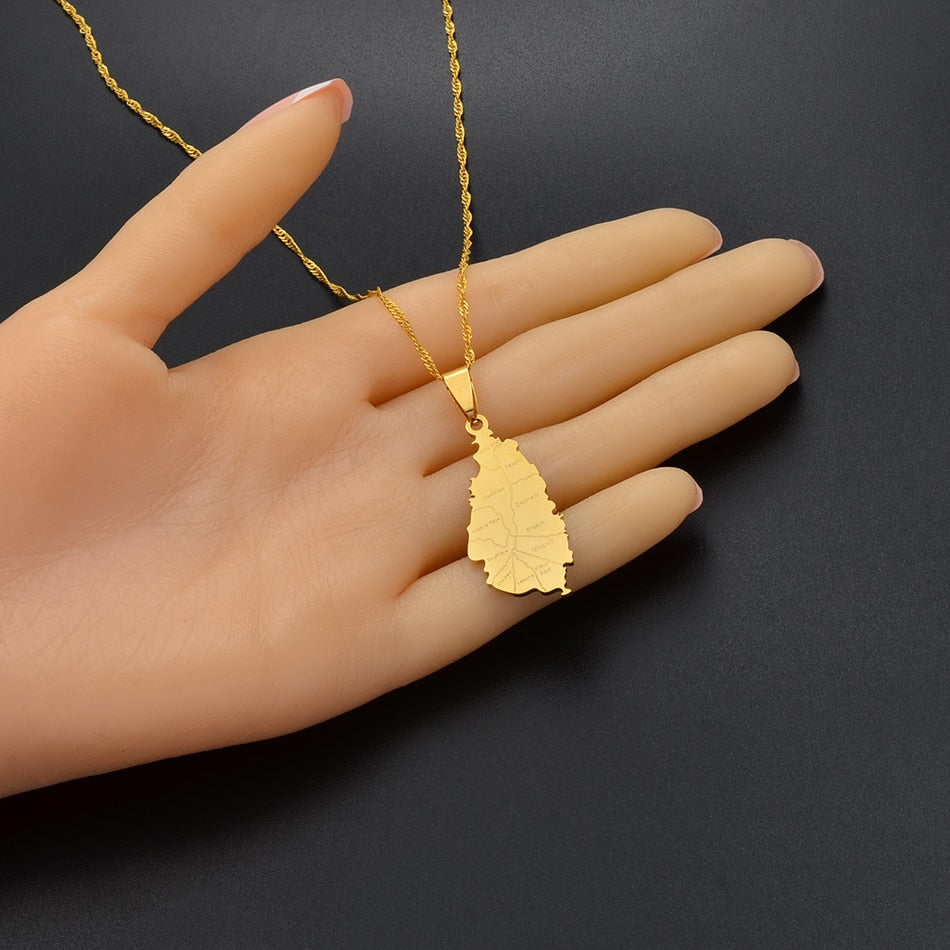 Caribbean Vibes Saint Lucia Parish Necklace (gold or silver finish)