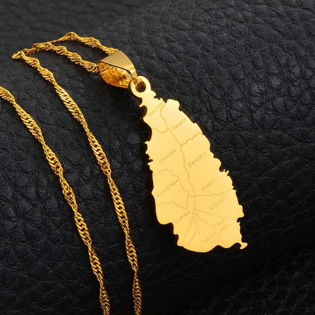 Caribbean Vibes Saint Lucia Parish Necklace (gold or silver finish)