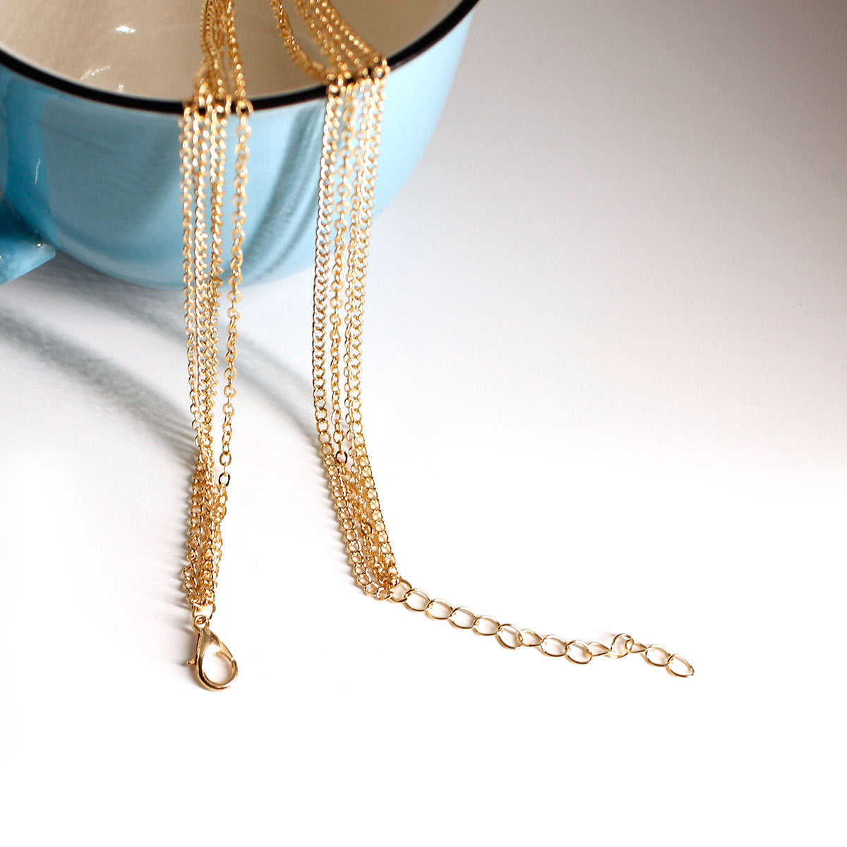 Layered Half Moon Pendant Necklace