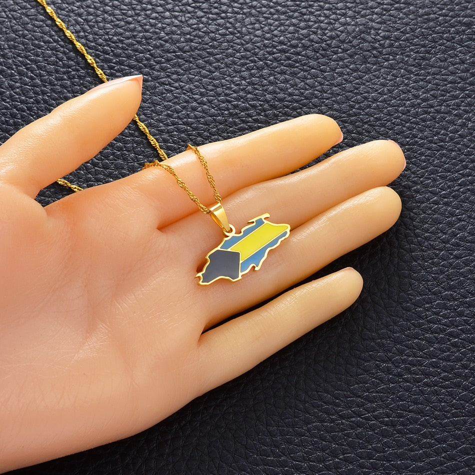 Caribbean Vibes Nassau Bahamas Flag Necklace