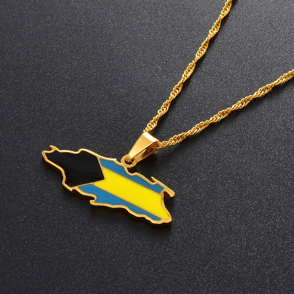 Caribbean Vibes Nassau Bahamas Flag Necklace