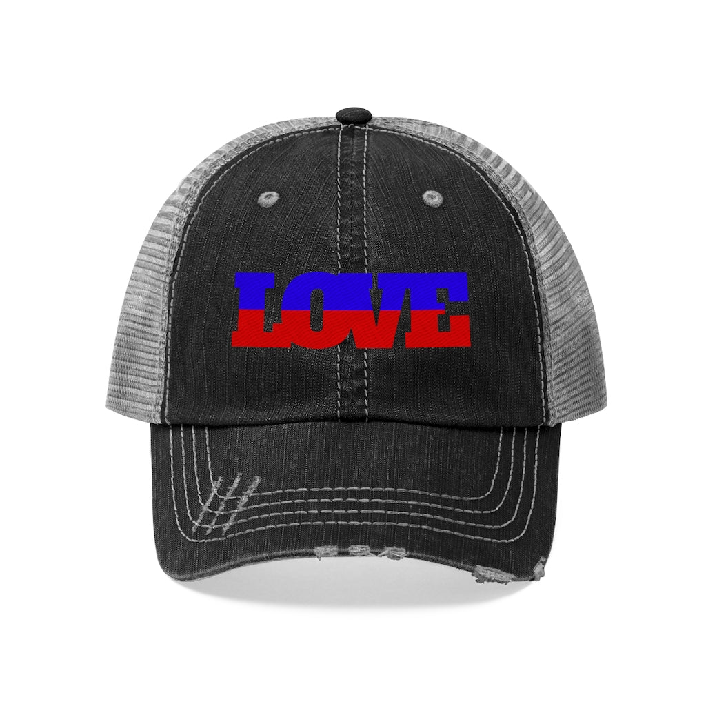 Unisex Haiti Flag Love Trucker Hat
