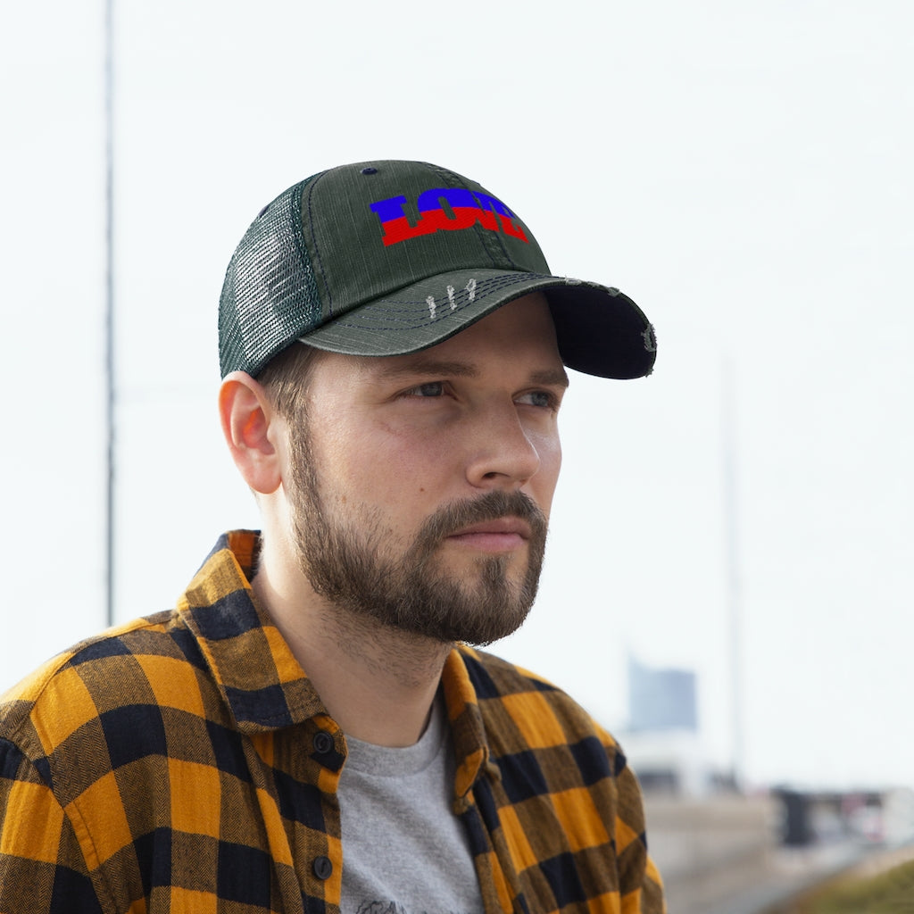 Unisex Haiti Flag Love Trucker Hat