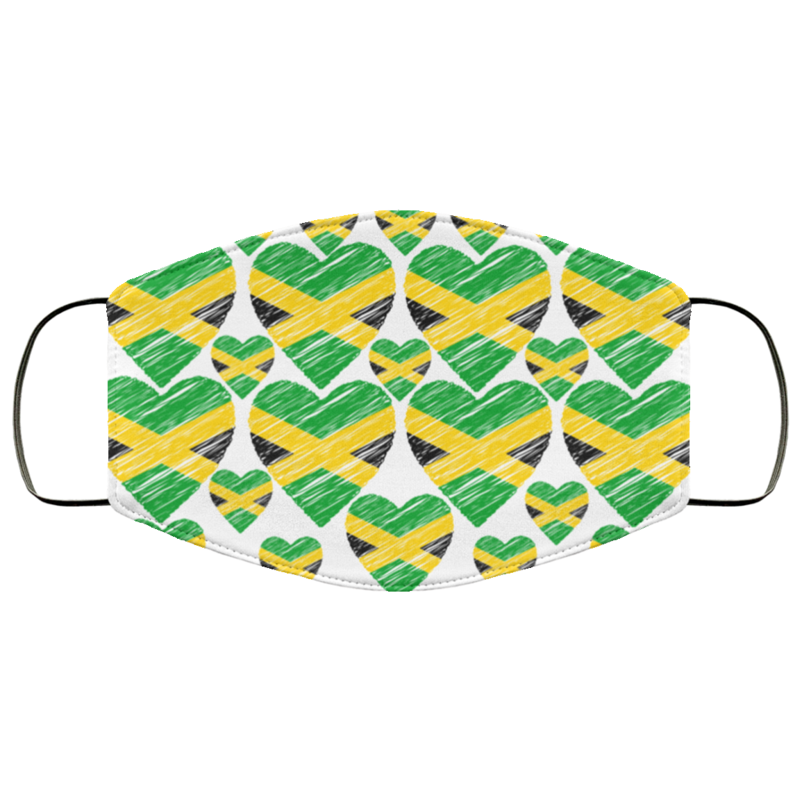 Caribbean Vibes Jamaica Heart Face Cover-up