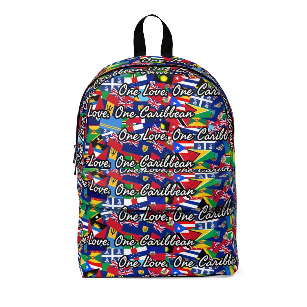 Caribbean Vibes One Love One Caribbean Flag Backpack