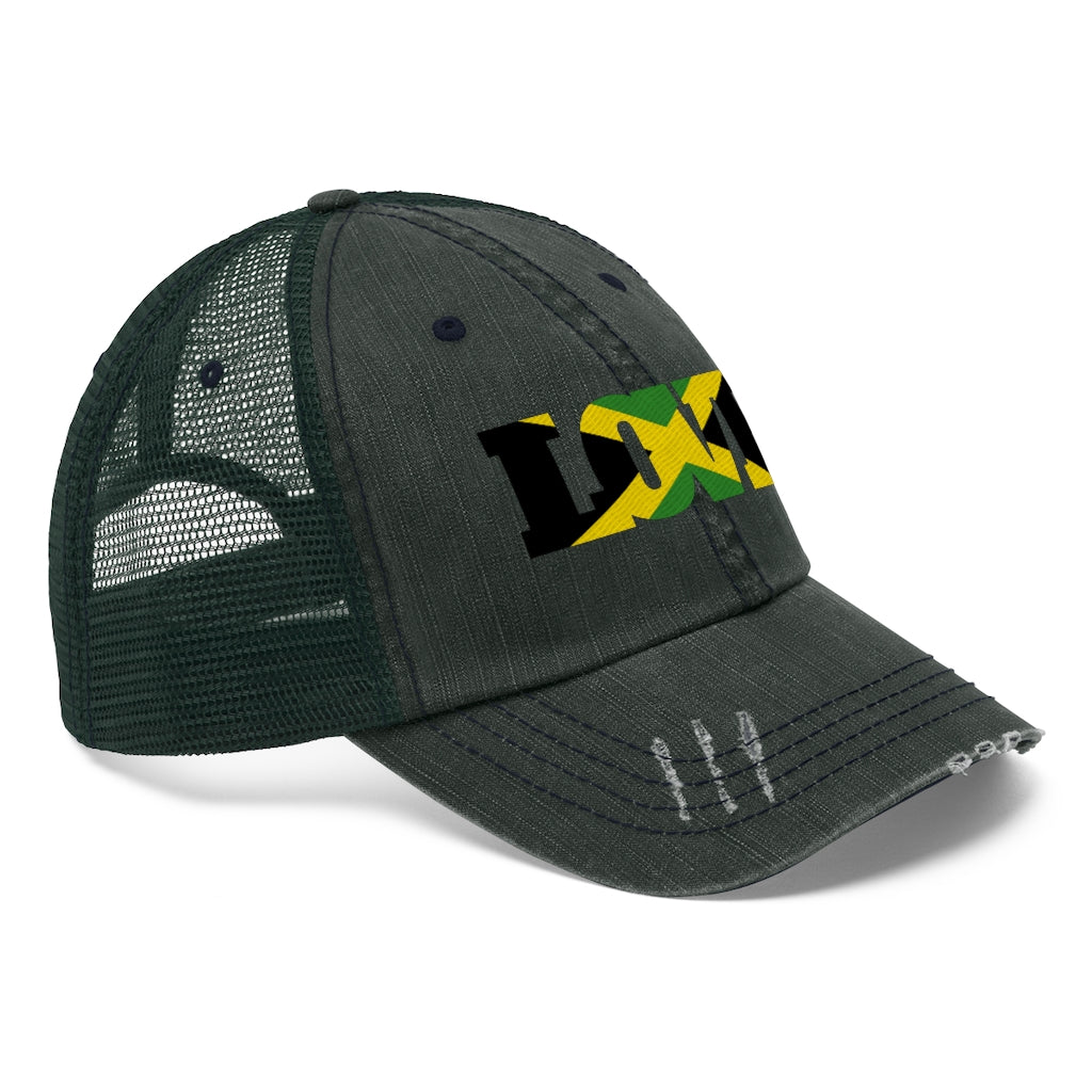 Unisex Jamaica Flag Love Trucker Hat