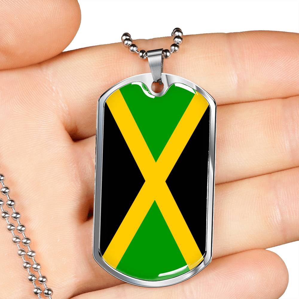 Caribbean Vibes Jamaica Dog Tags Silver or Gold