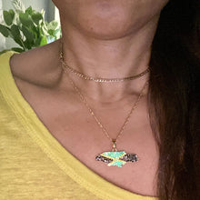 Caribbean Vibes Jamaica Flag Bling-up Pendant Necklace