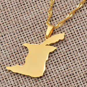 Caribbean Vibes Trinidad and Tobago Pendant Necklace in Gold