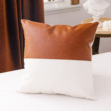 Faux Leather Cotton Throw Pillow [cover only]