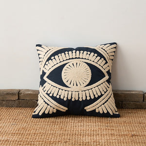 Cream and Navy or Pink Throw Pillow [cover only ]