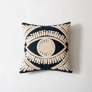 Cream and Navy or Pink Throw Pillow [cover only ]