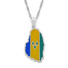 Caribbean Vibes St. Vincent Island Flag Pendant Necklace