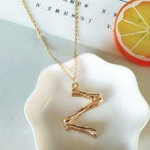 Big Letter Pendant Gold Necklace