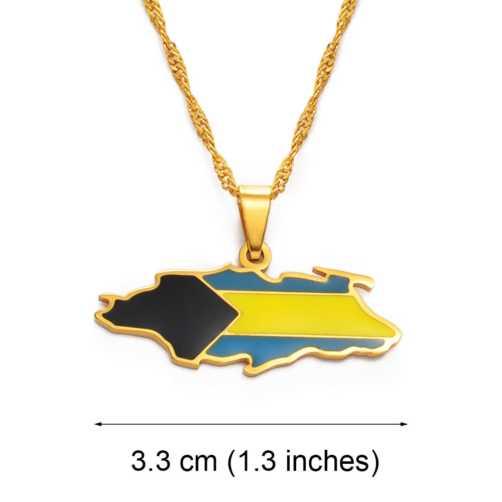 Caribbean Vibes Nassau Bahamas Flag Necklace