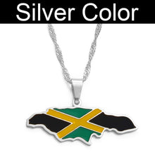 Caribbean Vibes Jamaica Flag Necklace in Gold or Silver Finish