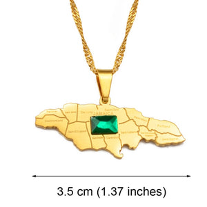 Caribbean Vibes Jamaica Green Parishes Necklace in Gold
