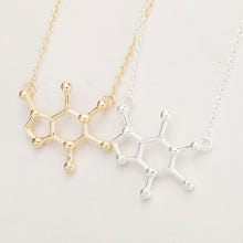 Caffeine Molecule Structure Pendant Necklace