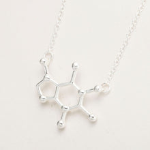 Caffeine Molecule Structure Pendant Necklace