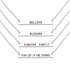 Inspirational Pendant Necklace in Stainless Steel