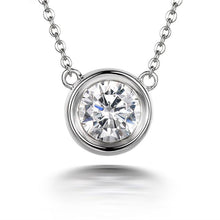 Diamond Accent APRIL Birthstone Silver Pendant Necklace