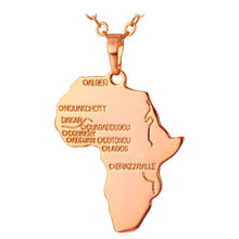 Africa Map Pendant Necklace Gold/Silver Plated