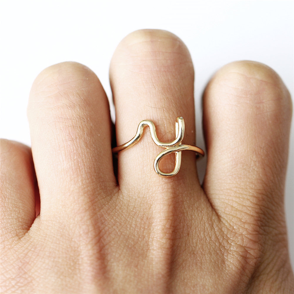 Personalized Initial V Ring Minimalist Letter Ring Custom Name Ring Gift  for Her BYSDMJEWELS - Etsy | Personalized initial ring, Letter ring, Initial  ring
