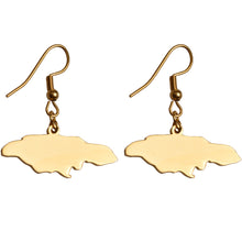 Caribbean Vibes - Jamaica Map Earrings for Women in Gold