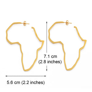 Africa Map Large Outline Earrings