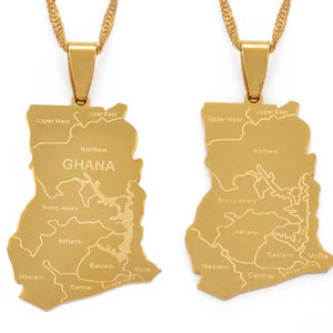 Ghana Country Map Necklace